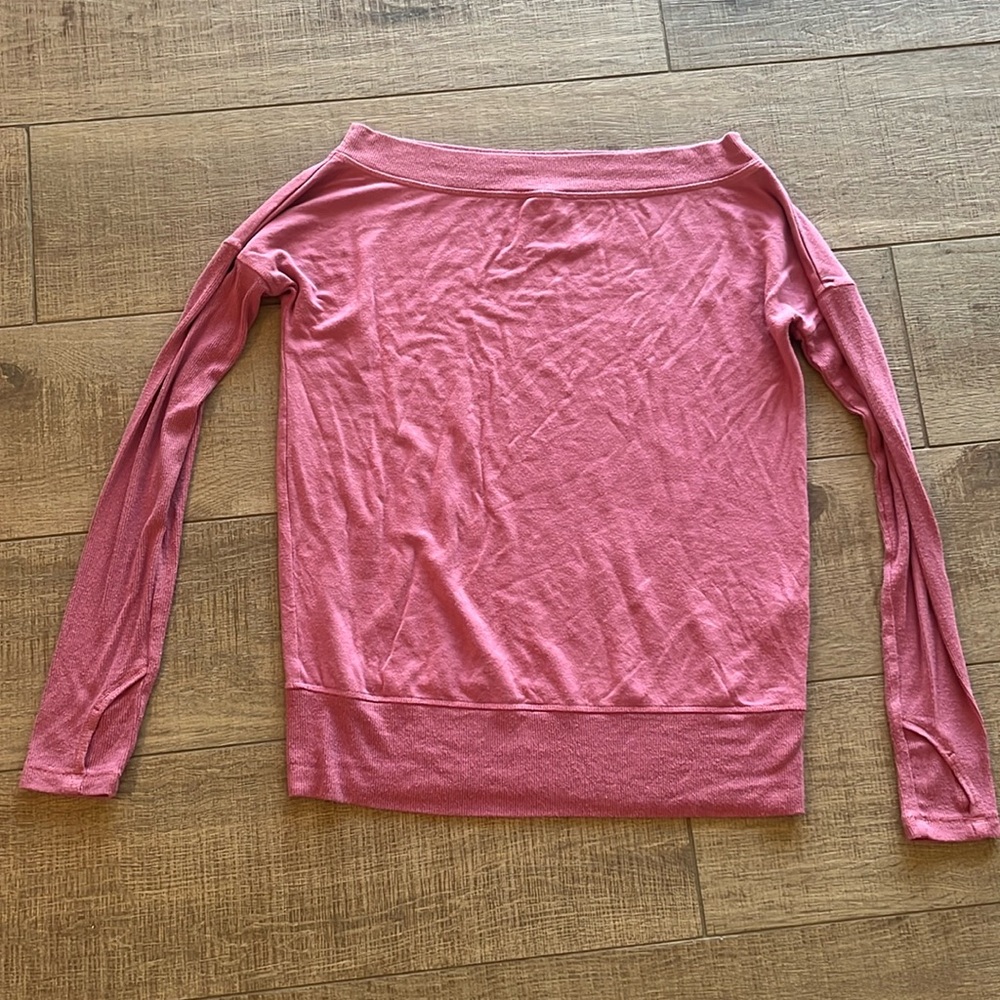 Athleta Pink Sweater Women's Small Wide Neck